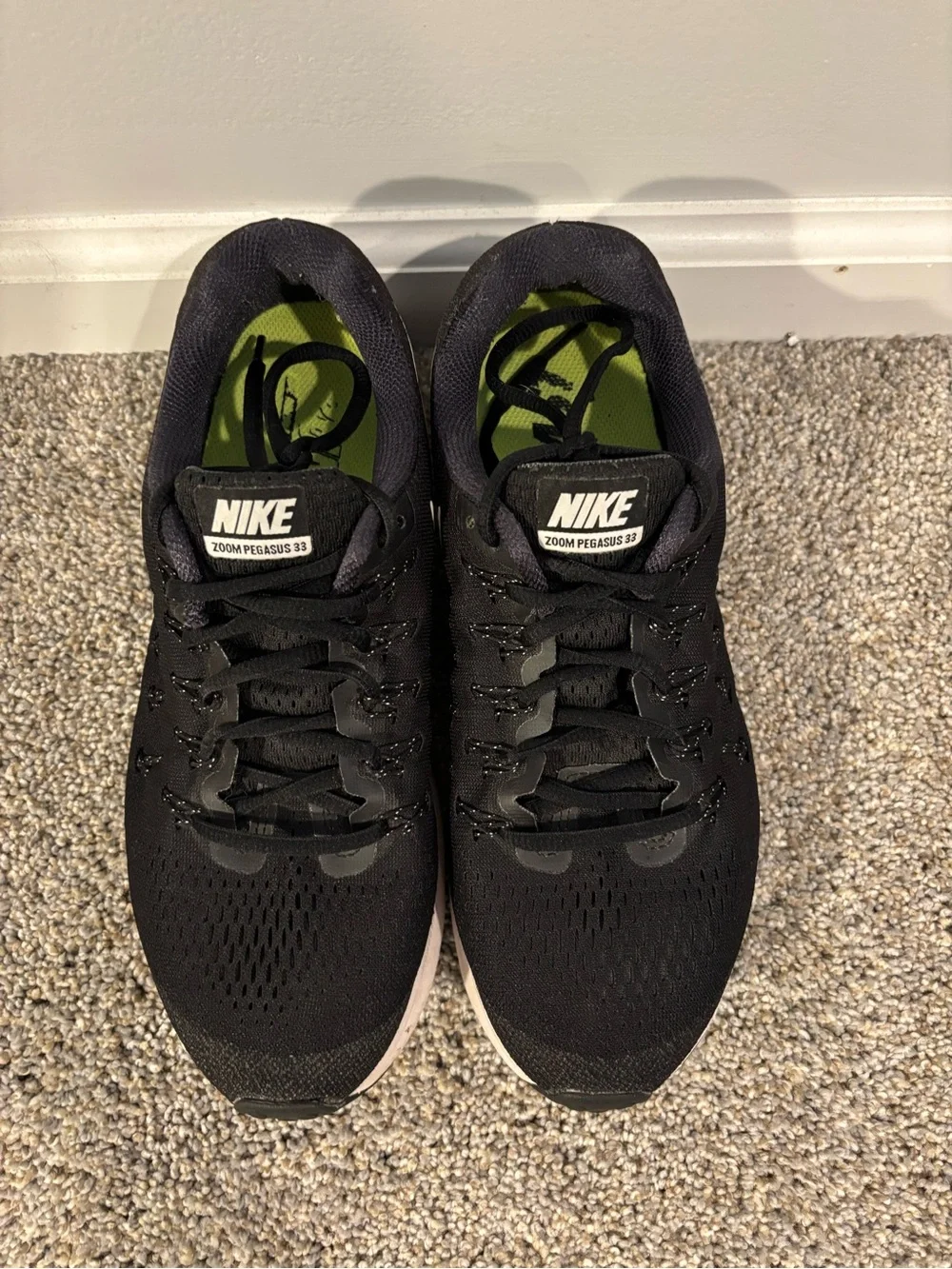Women’s Nike Air Zoom Pegasus 33 Black/White Anthracite Running Shoes Sneakers 9